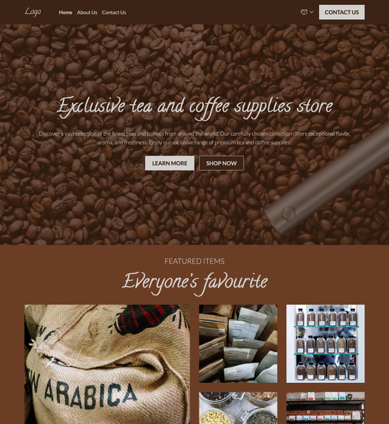 tea store template preview