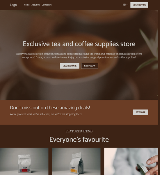 tea store template preview