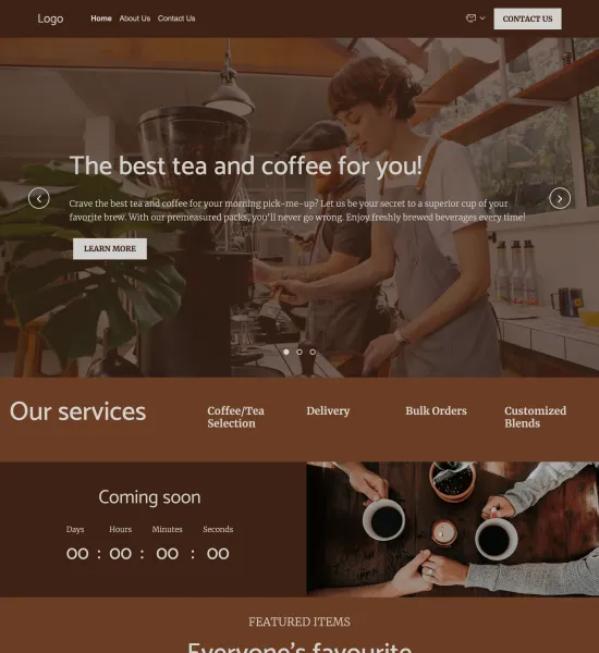 tea & coffee supplies store template preview