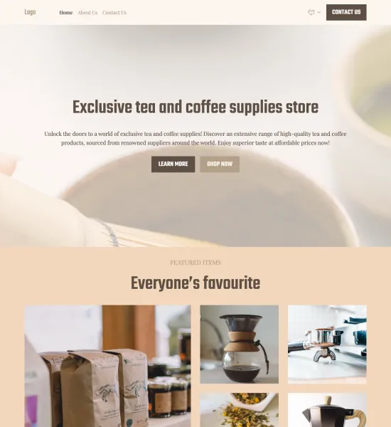 tea & coffee supplies store template preview