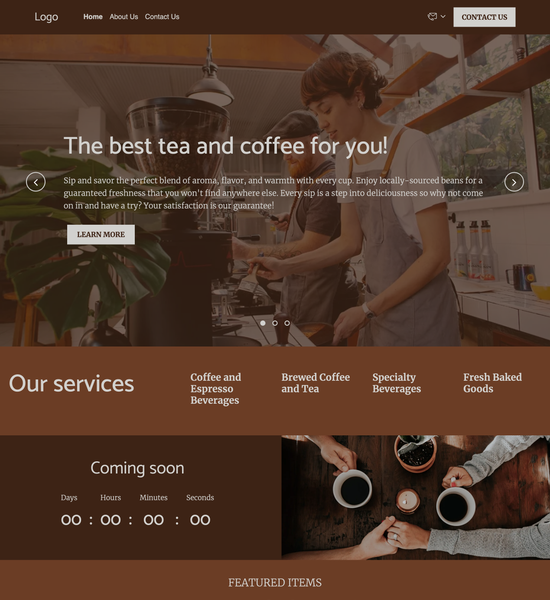 coffee store template preview