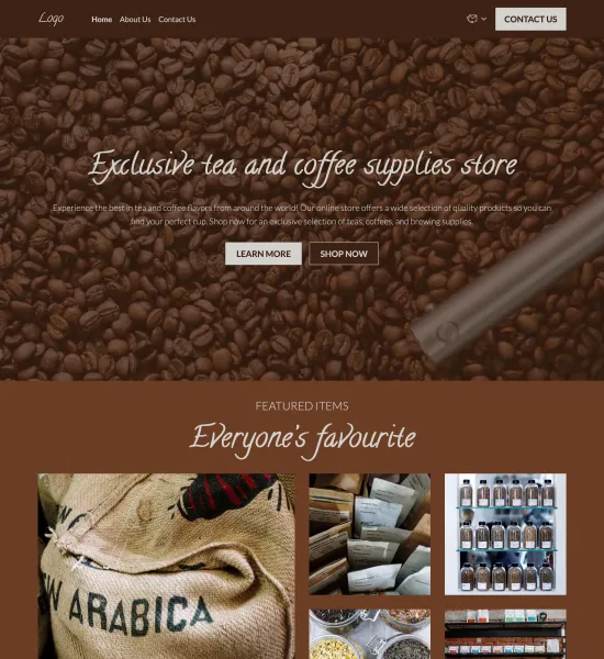 coffee store template preview