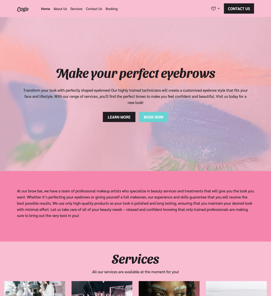 brow bar template preview