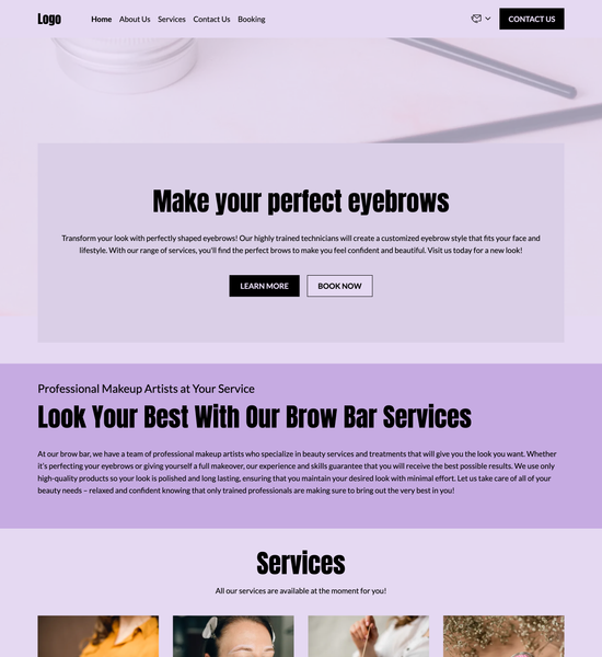 brow bar template preview