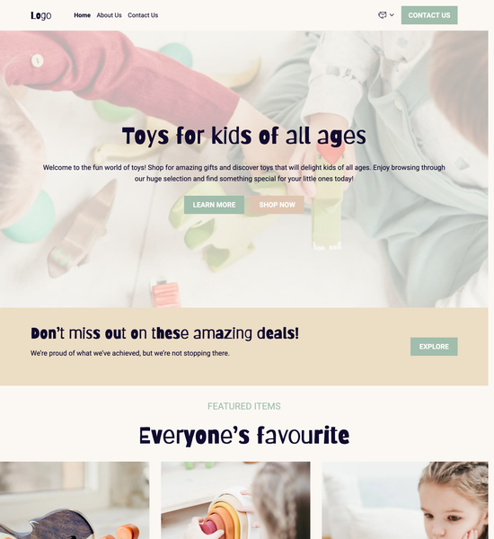 kids store template preview