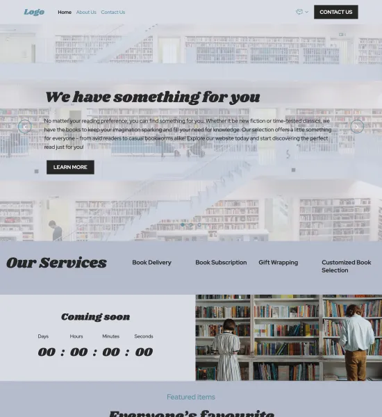 book store template preview