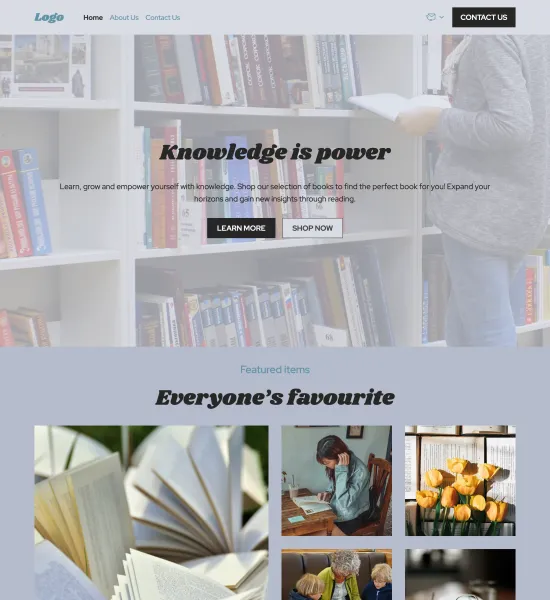 book store template preview