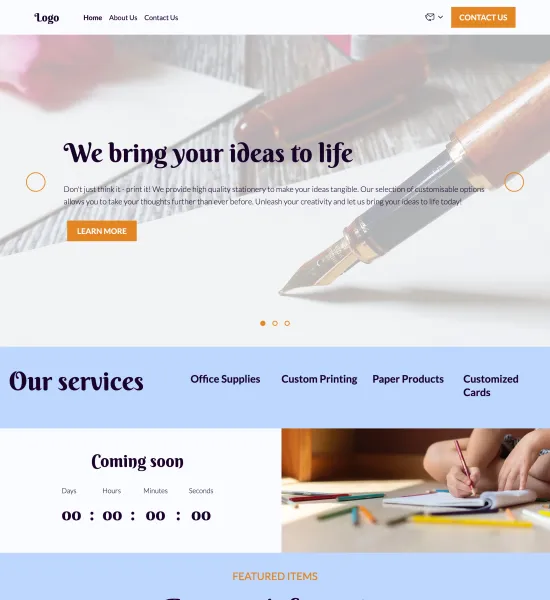 stationery store template preview