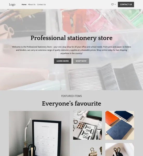 stationery store template preview