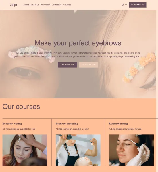 eyebrow courses template preview