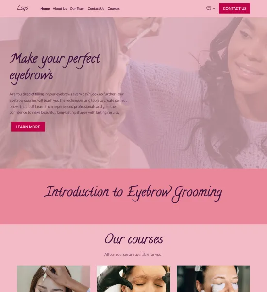 eyebrow courses template preview