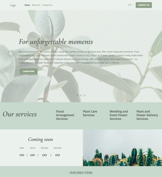 plants and flowers center template preview