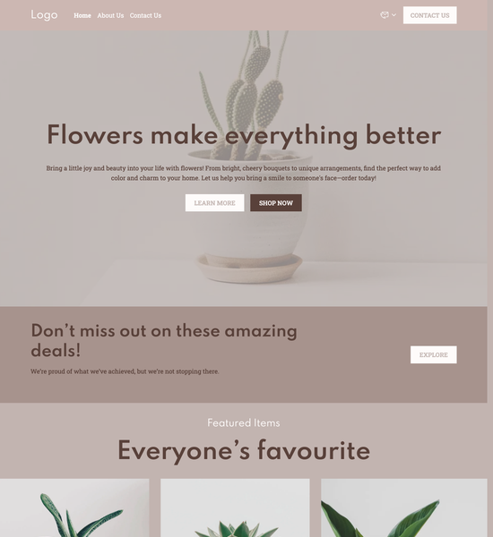 plants and flowers center template preview