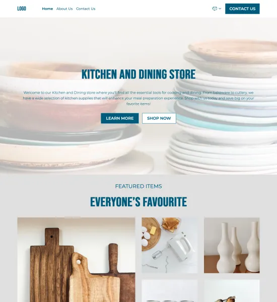 kitchen supply store template preview