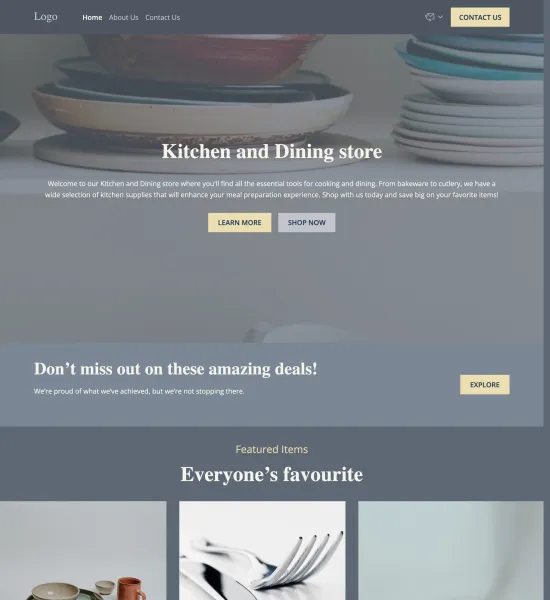 kitchen supply store template preview