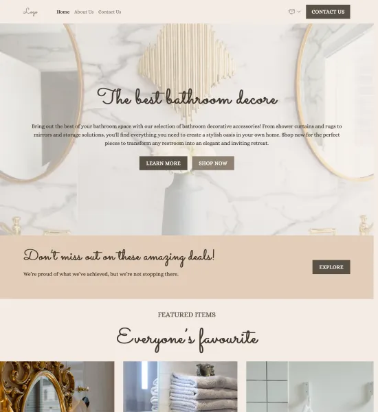 bathroom accessories store template preview