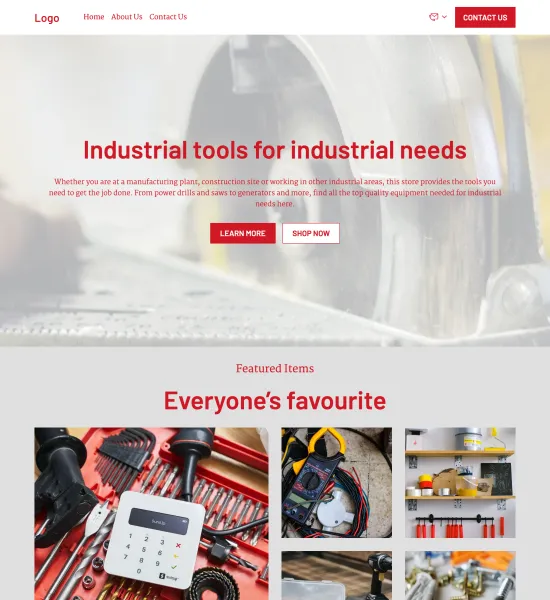 industrial tools store template preview