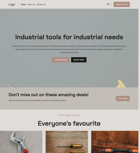 industrial tools store template preview