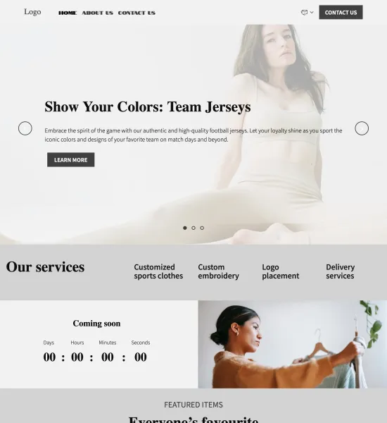 sports clothes store template preview