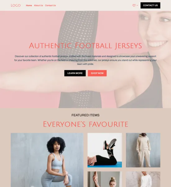 sports clothes store template preview