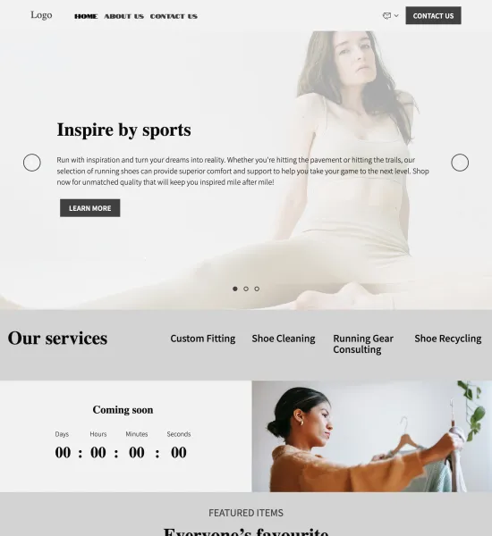 running shoe store template preview