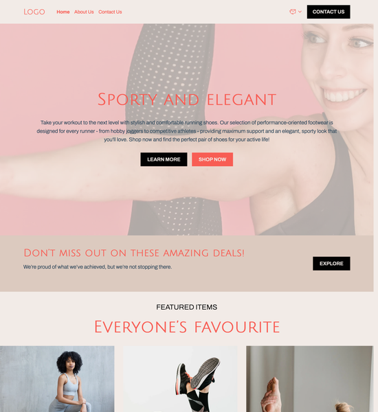 running shoe store template preview