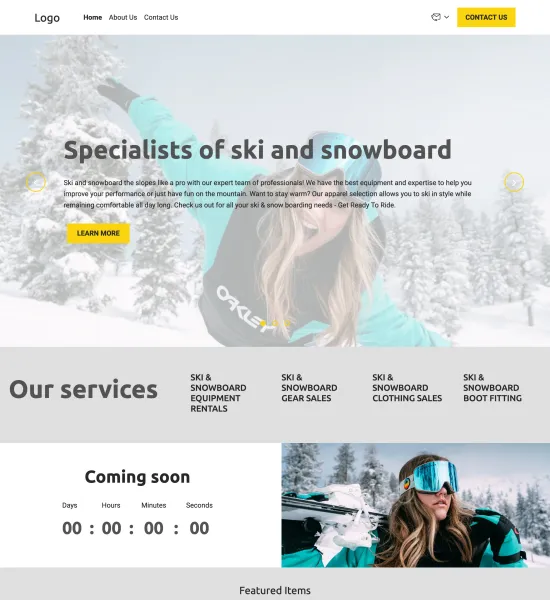 ski & snowboard store template preview