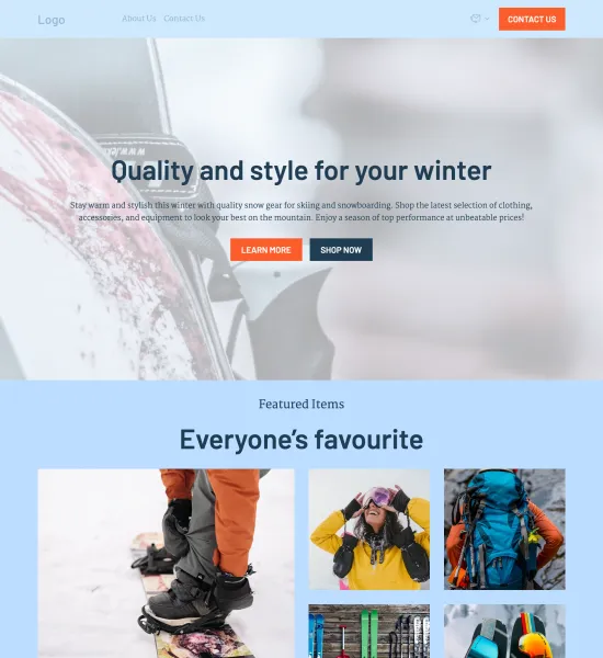 ski & snowboard store template preview