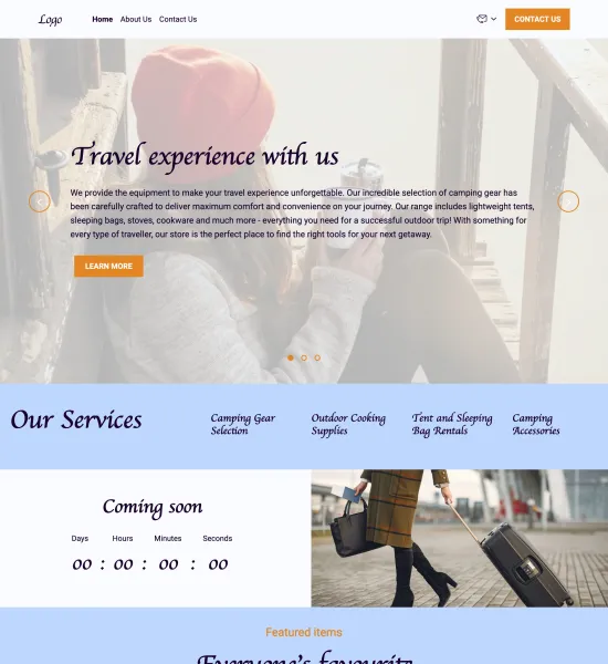 camping equipment store template preview