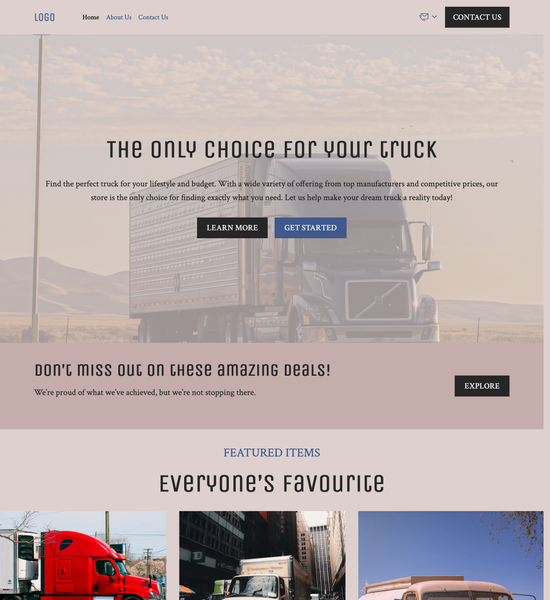 truck store template preview