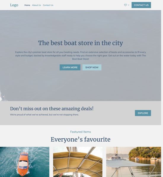 boat store template preview