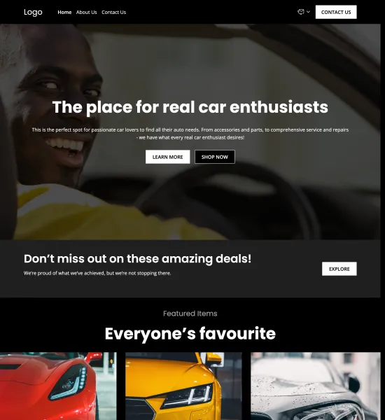 car store template preview