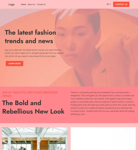 fashion blog template preview