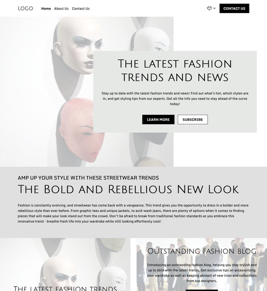 fashion blog template preview