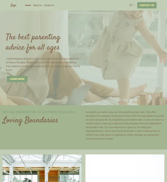 parenting blog template preview