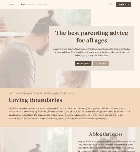 parenting blog template preview