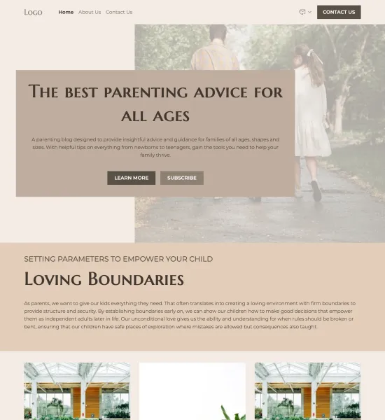 parenting blog template preview