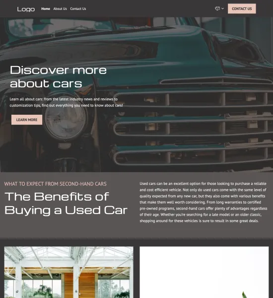 car blog template preview