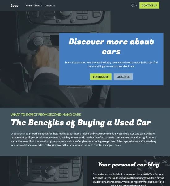 car blog template preview