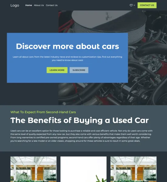 car blog template preview