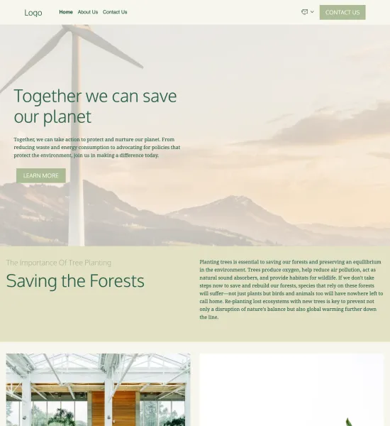 environmental blog template preview