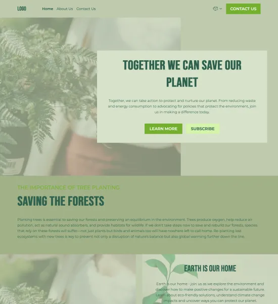 environmental blog template preview