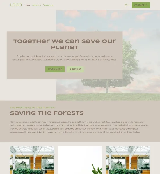 environmental blog template preview