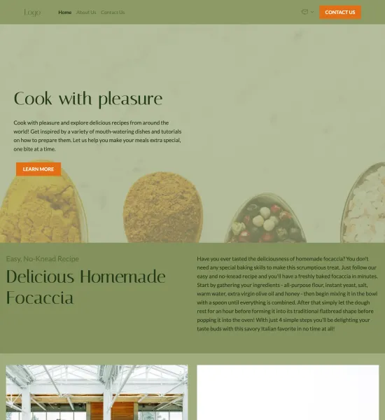 food blog template preview