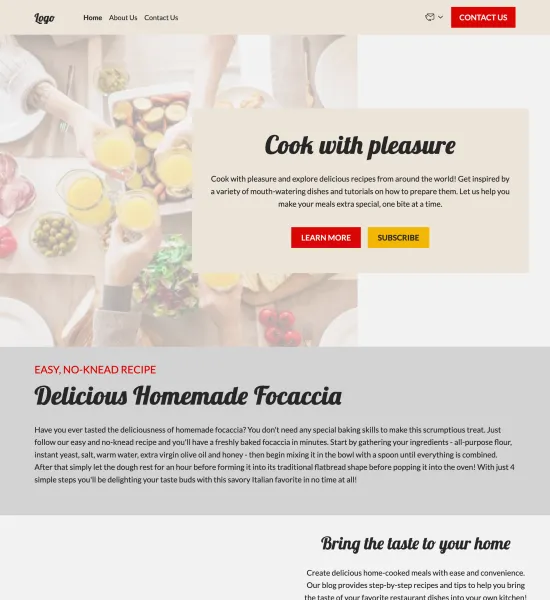 food blog template preview