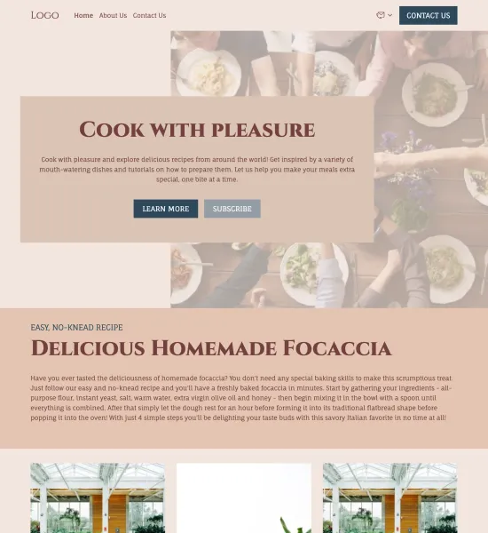 food blog template preview