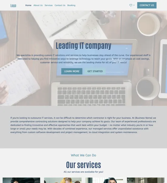 IT contractor company template preview