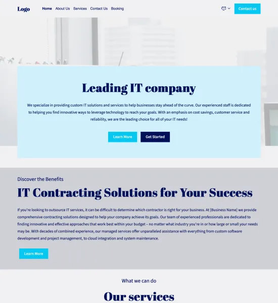 IT contractor company template preview