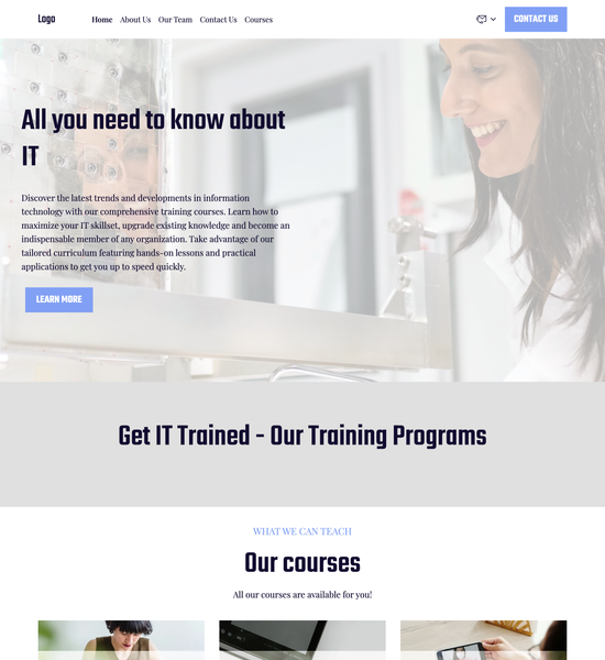 IT training school template preview