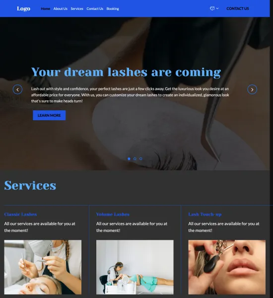 eyelash extension corner template preview